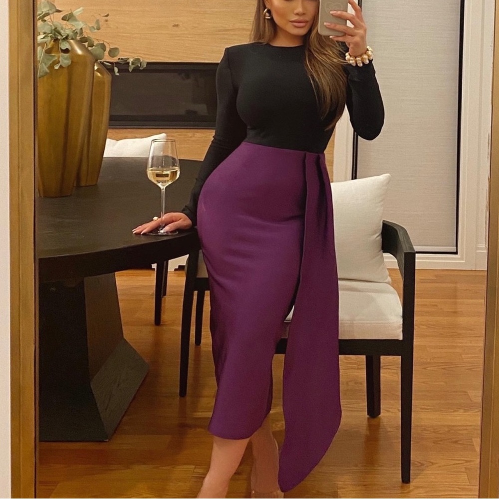 Bandage Dress Black & Purple (Daphne Joy)